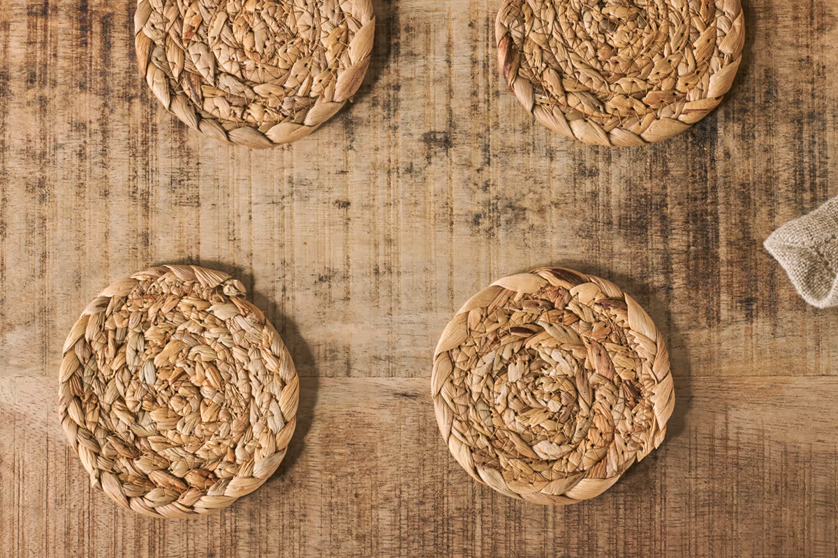 Nkuku - Lam Coasters - Natural (Set of 4)