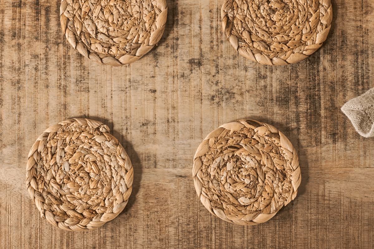 Nkuku - Lam Coasters - Natural (Set of 4)