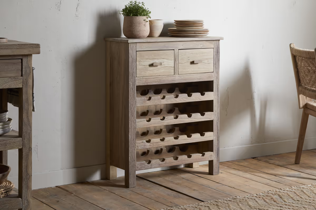 Nkuku - Shanthi Reclaimed Wood Wine Rack - Natural