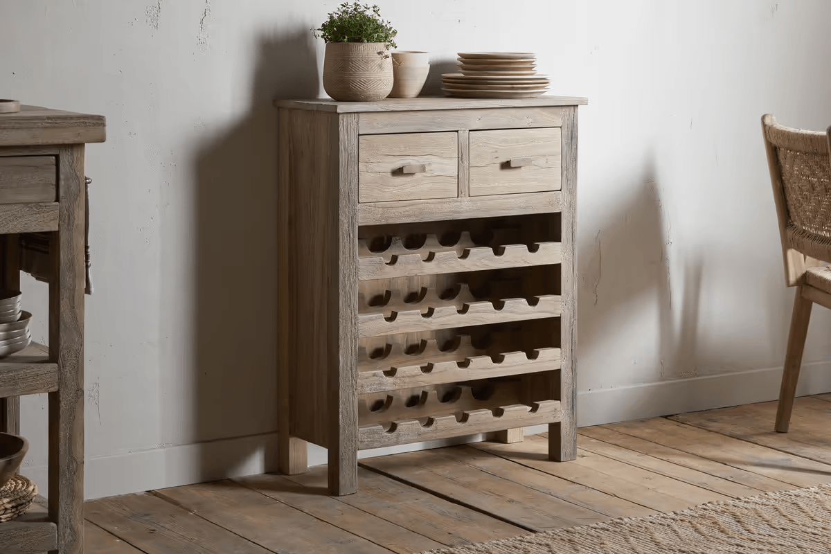 Nkuku - Shanthi Reclaimed Wood Wine Rack - Natural
