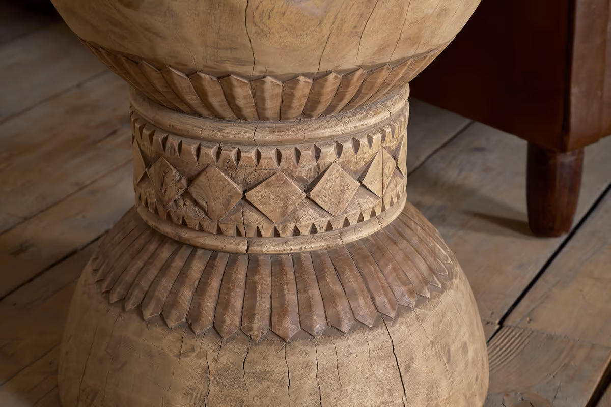 Nkuku - Taru Carved Side Table - Natural