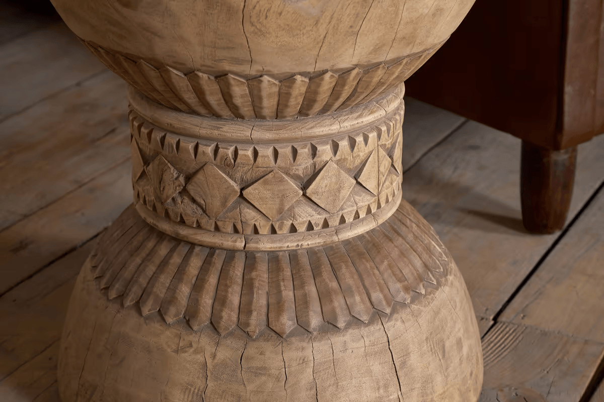 Nkuku - Taru Carved Side Table - Natural