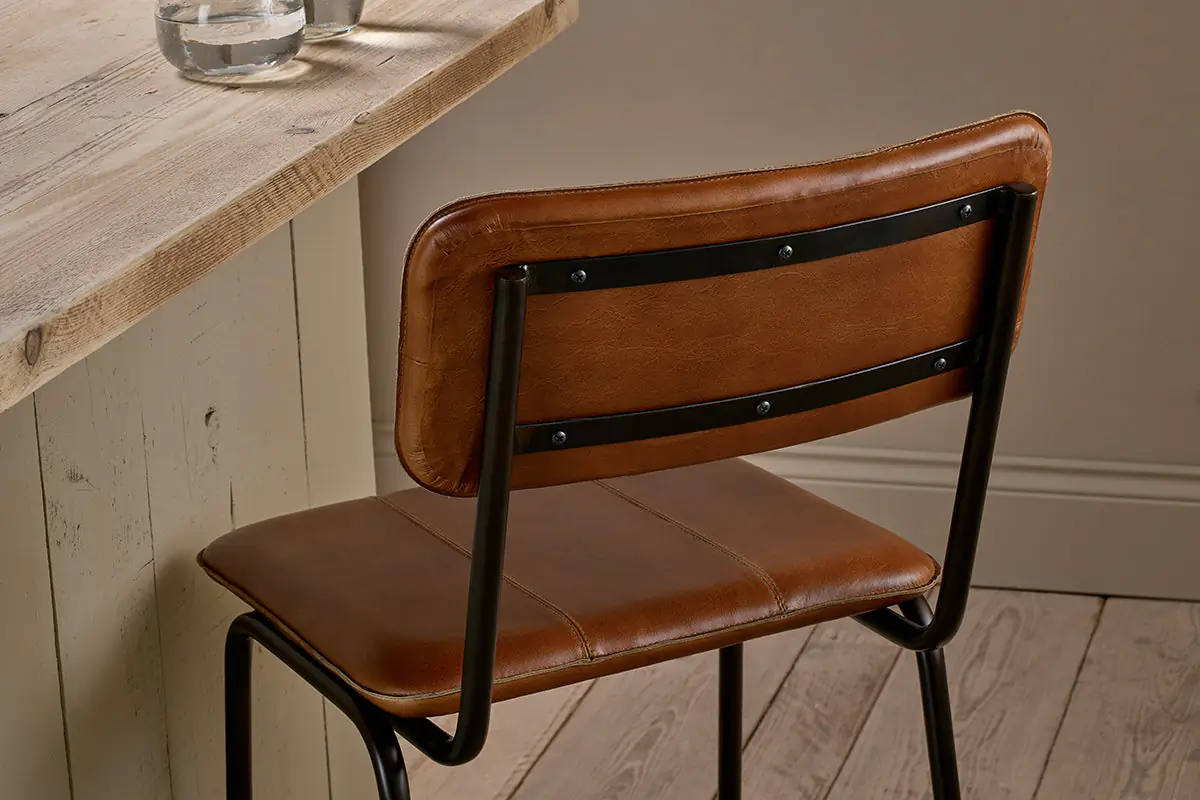 Nkuku - Ukari Counter Chair - Aged Tan