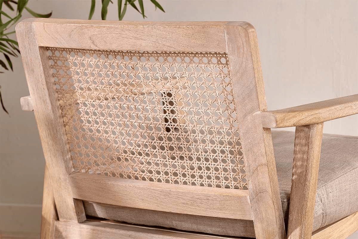 Nkuku - Atri Mango Wood & Cane Occasional Chair