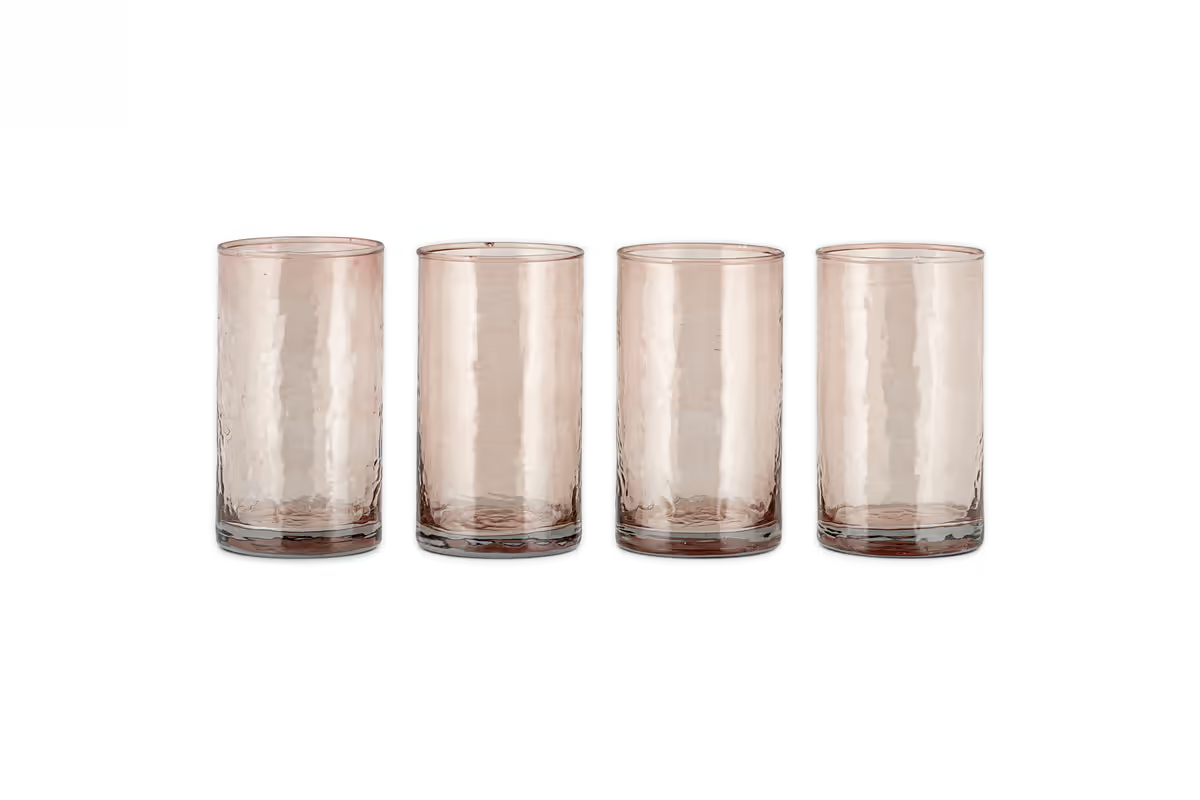 Nkuku - Yala Hammered Highball - Dusty Terracotta (Set of 4)