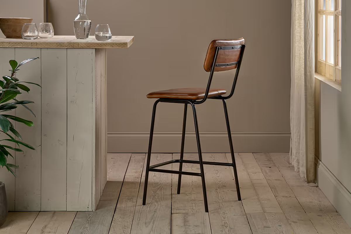 Nkuku - Ukari Counter Chair - Aged Tan