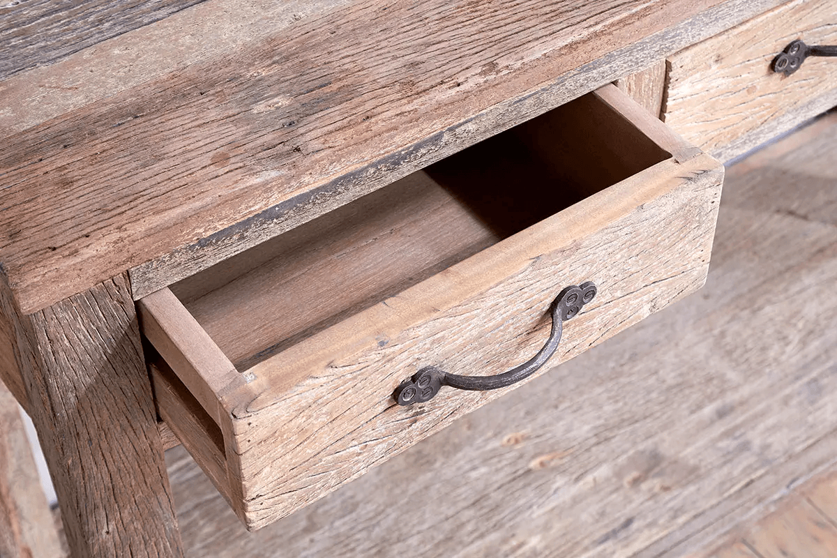 Nkuku - Ibo Reclaimed Wood 3 Drawer Console Table - Natural