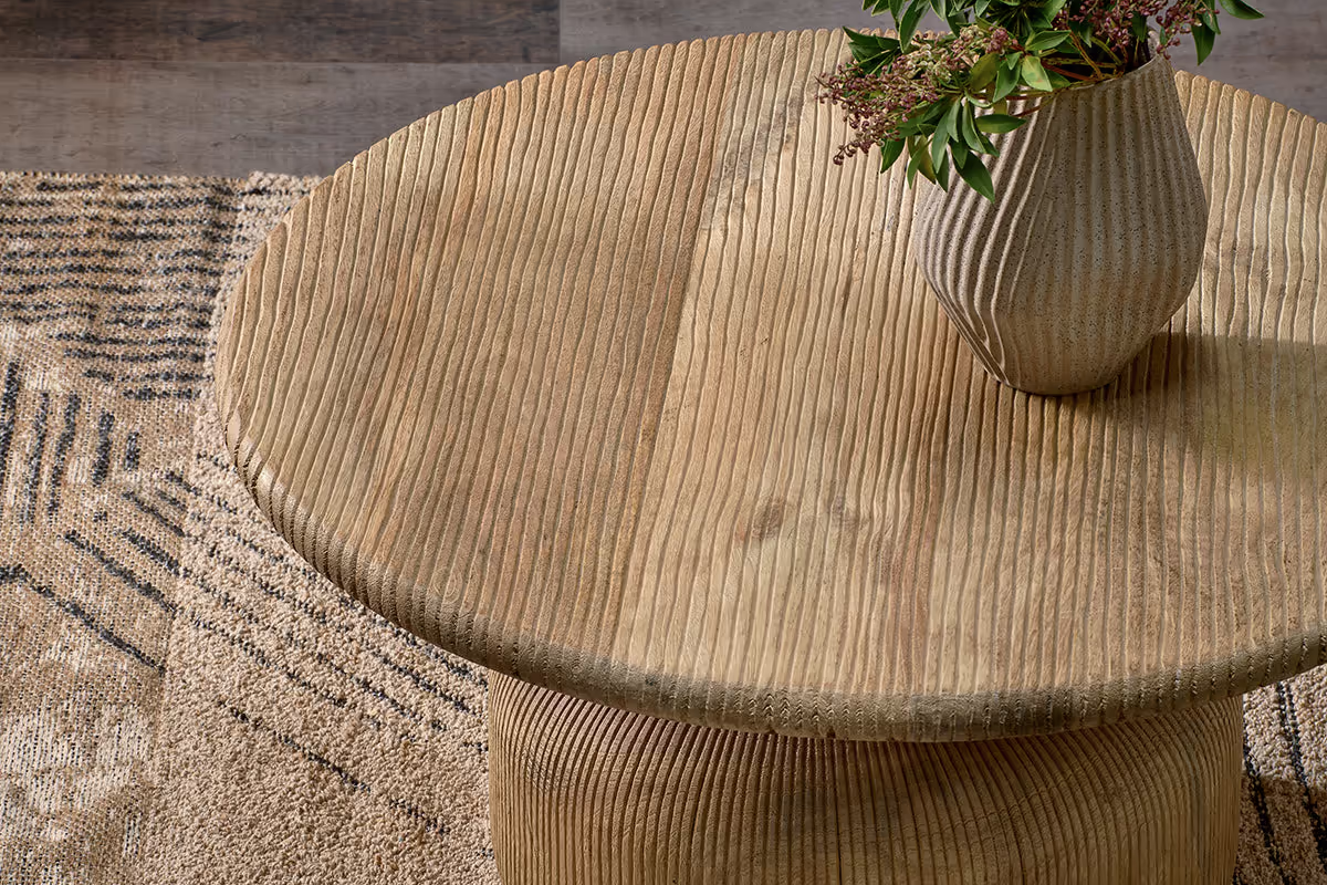 Nkuku - Vivan Grooved Wood Coffee Table