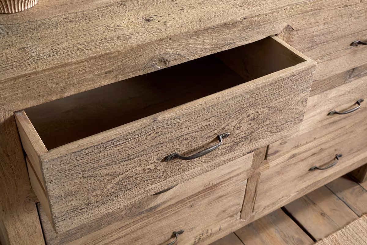 Nkuku - Iya Reclaimed Wood Chest of Drawers - Natural - Large