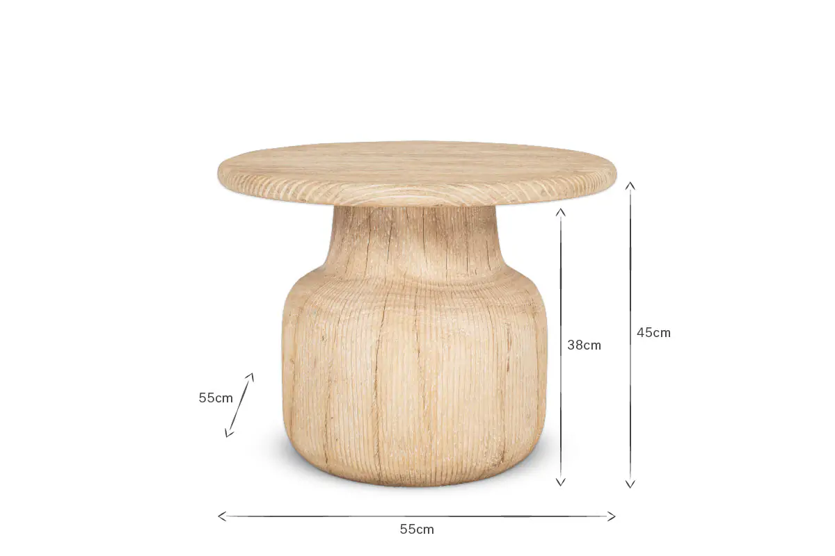 Nkuku - Vivan Grooved Wood Side Table