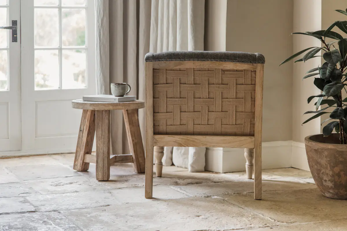 Nkuku - Elbu Deconstructed Jacquard Weave Armchair - Charcoal
