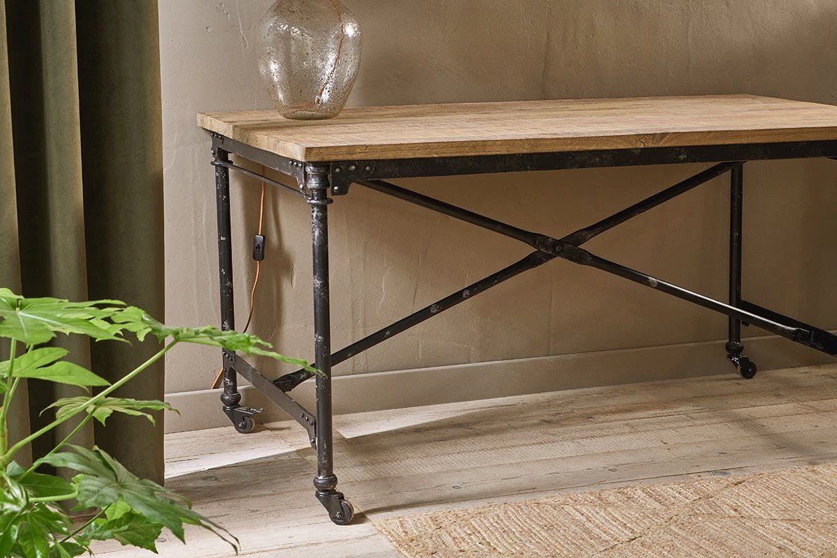 Nkuku - Benia Iron & Reclaimed Wood Desk