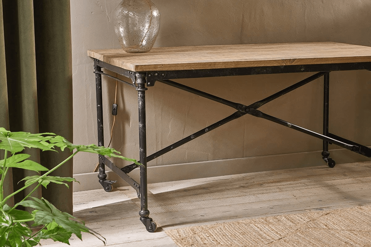 Nkuku - Benia Iron & Reclaimed Wood Desk
