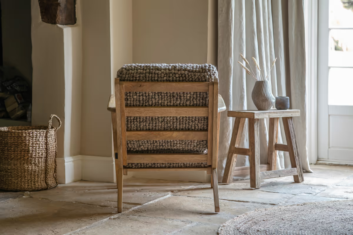Nkuku - Keya Chunky Weave & Mango Wood Chair - Natural