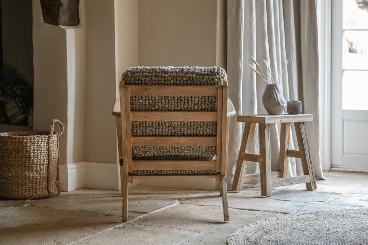 Nkuku - Keya Chunky Weave & Mango Wood Chair - Natural