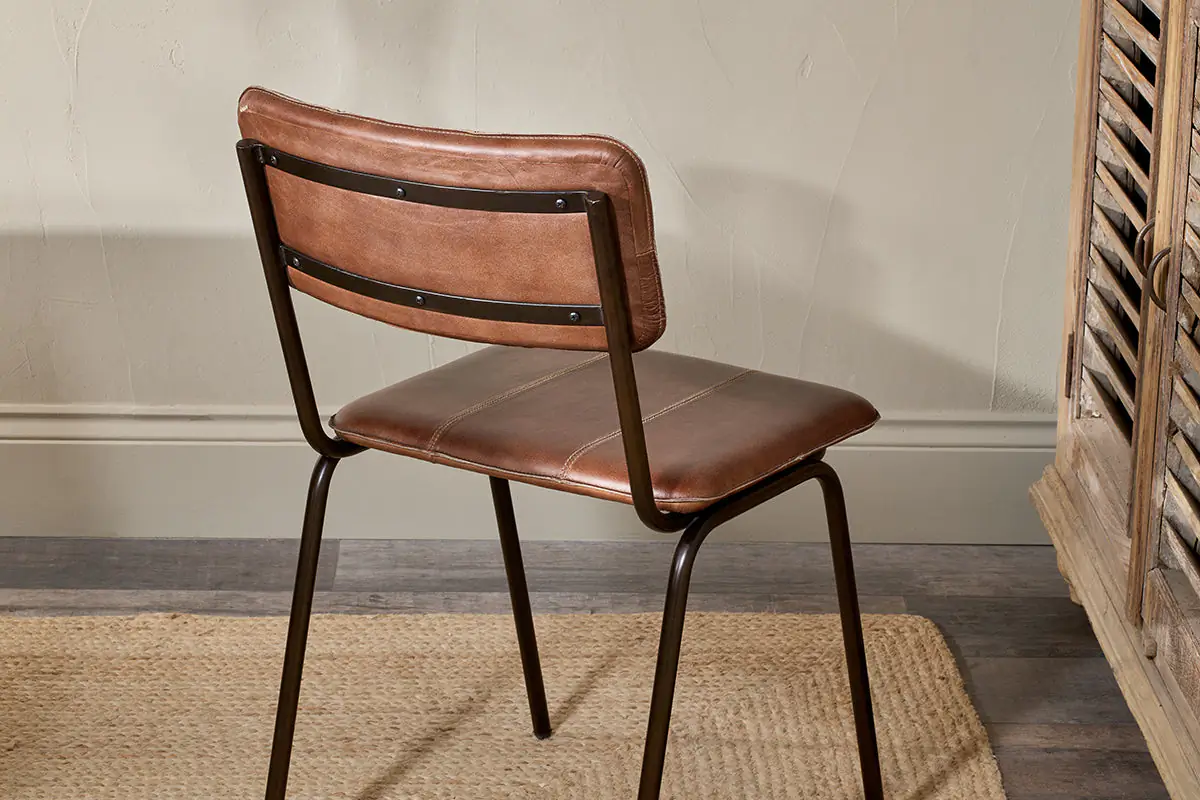 Nkuku - Ukari Leather Dining Chair - Chocolate Brown