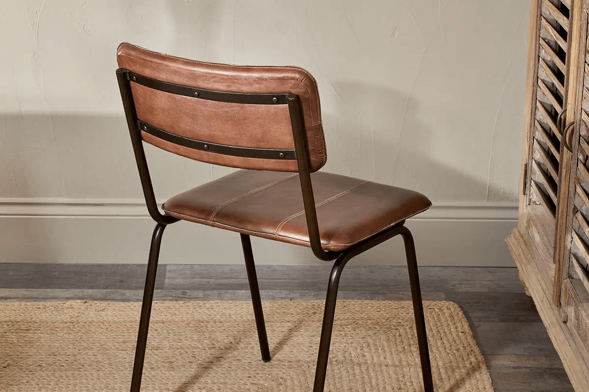 Nkuku - Ukari Leather Dining Chair - Chocolate Brown