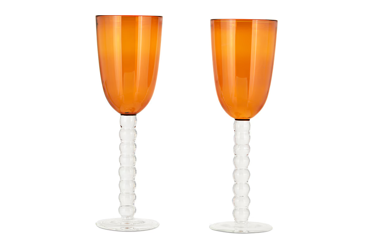 Nkuku - Thimma Wine Glass - Amber (Set of 2)