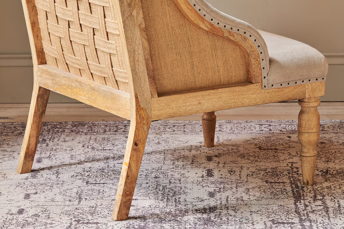 Nkuku - Elbu Deconstructed Linen Armchair - Stone