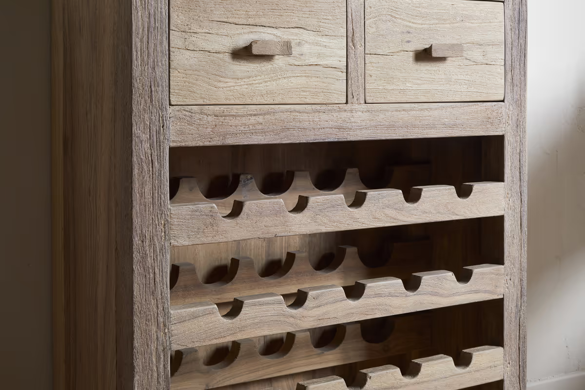 Nkuku - Shanthi Reclaimed Wood Wine Rack - Natural