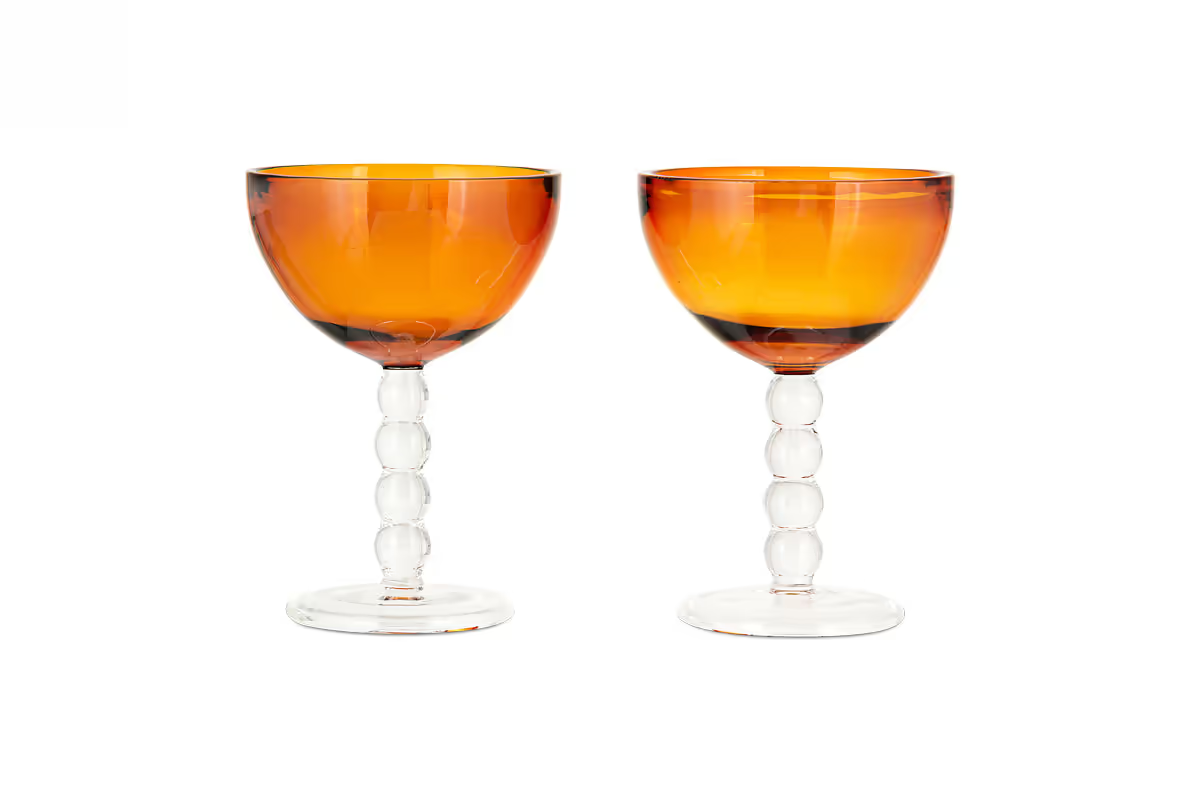 Nkuku - Thimma Champagne Coupe - Amber (Set of 2)