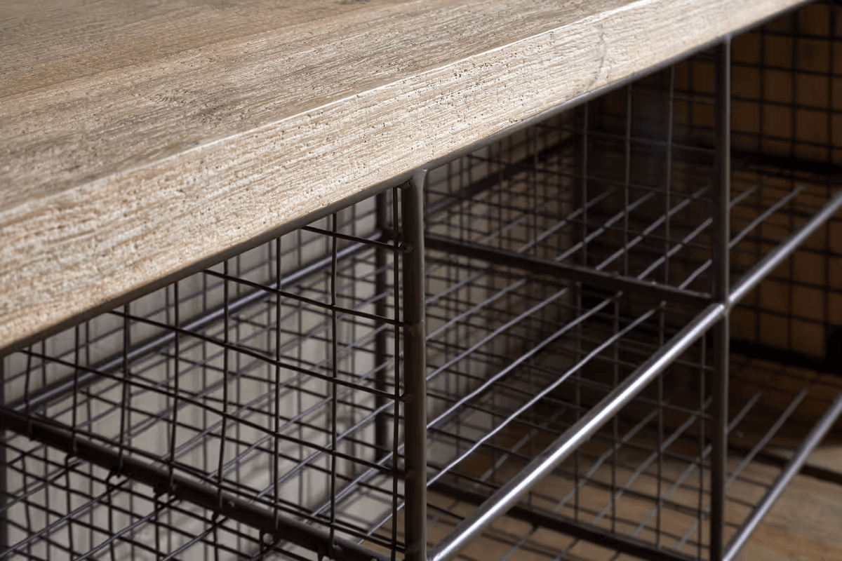 Nkuku - Abha Reclaimed Wood & Iron Storage Bench - Natural