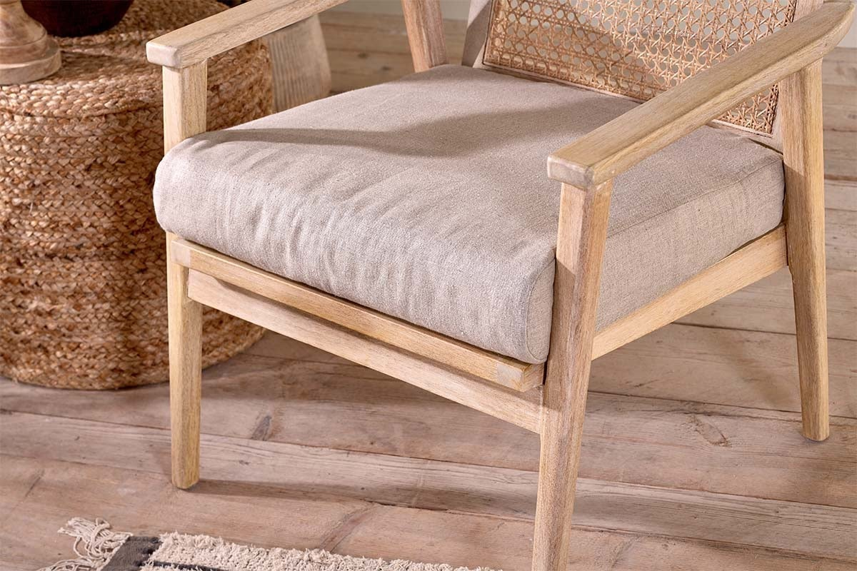 Nkuku - Atri Mango Wood & Cane Occasional Chair