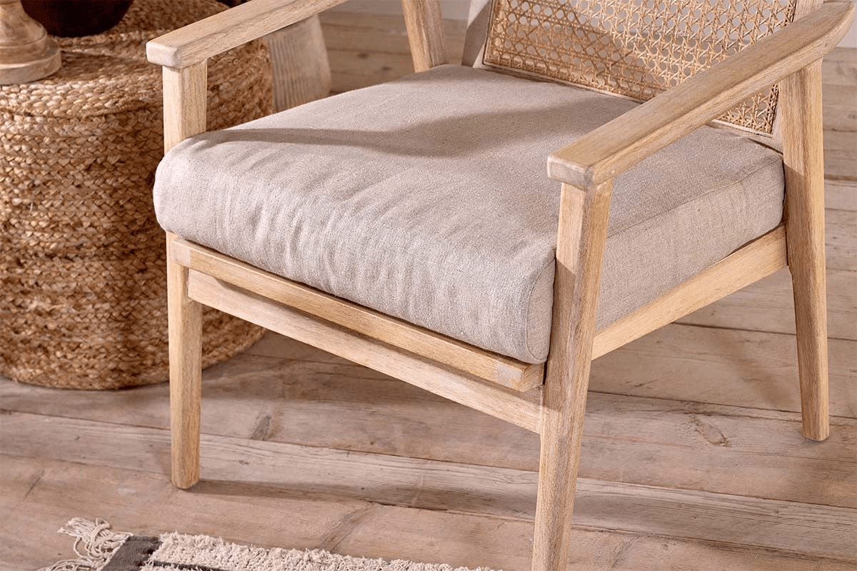 Nkuku - Atri Mango Wood & Cane Occasional Chair