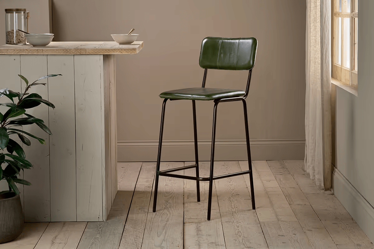 Nkuku - Ukari Counter Chair - Rich Green
