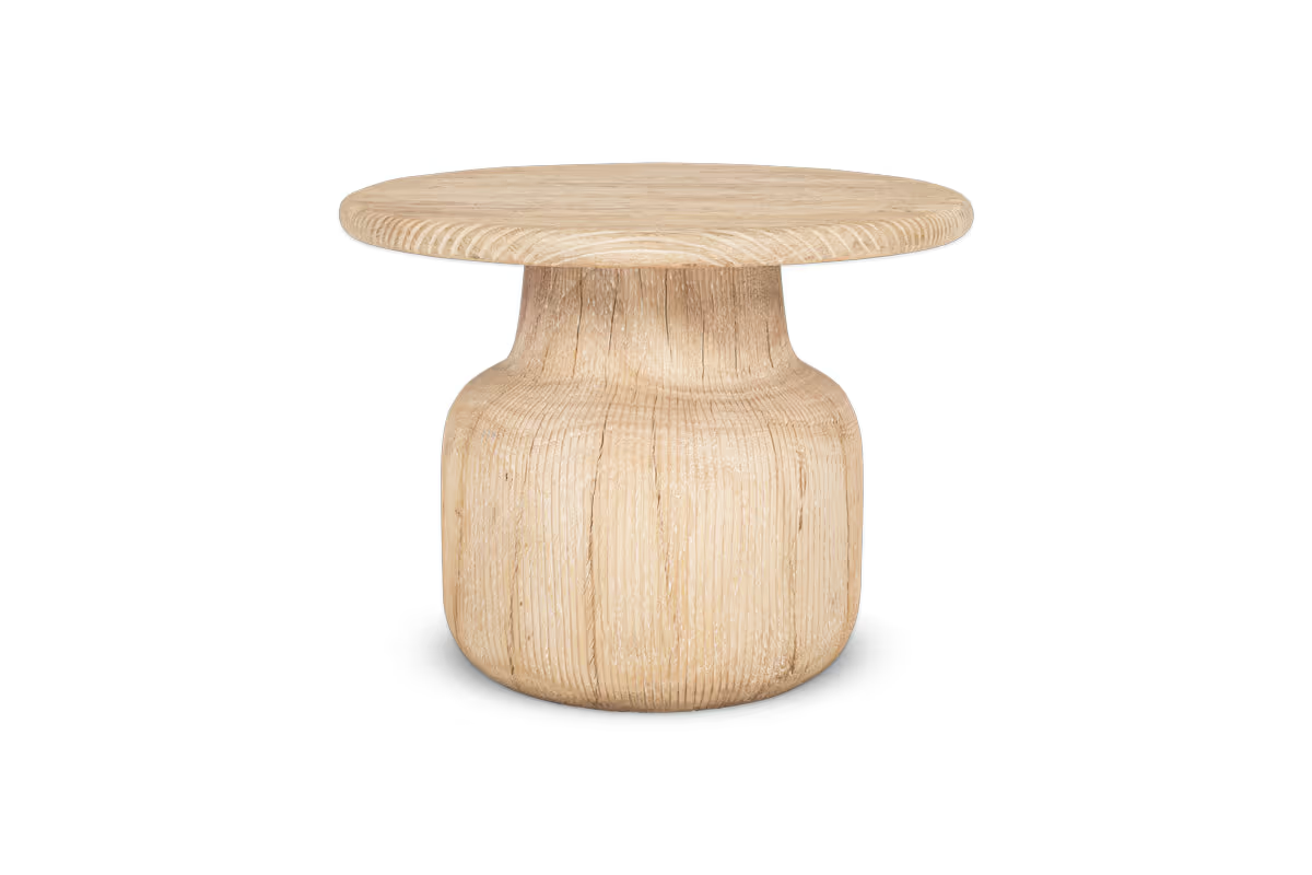 Nkuku - Vivan Grooved Wood Side Table