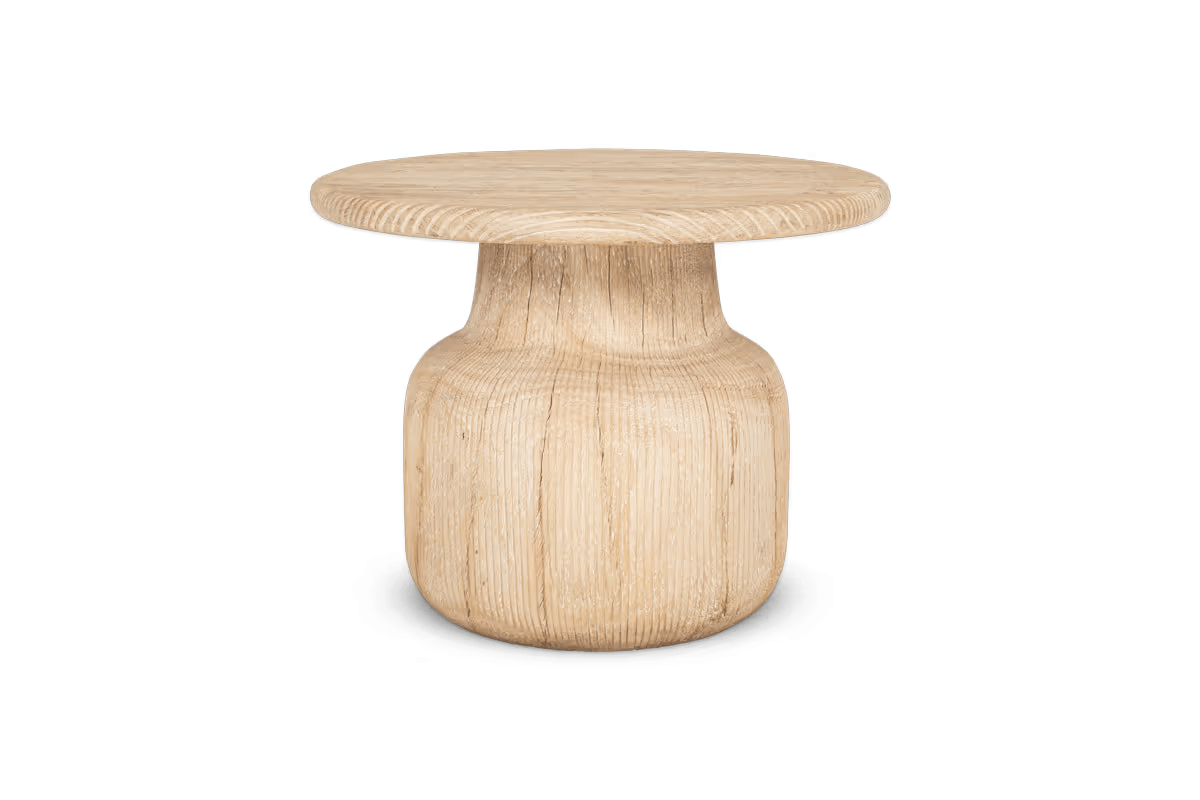 Nkuku - Vivan Grooved Wood Side Table