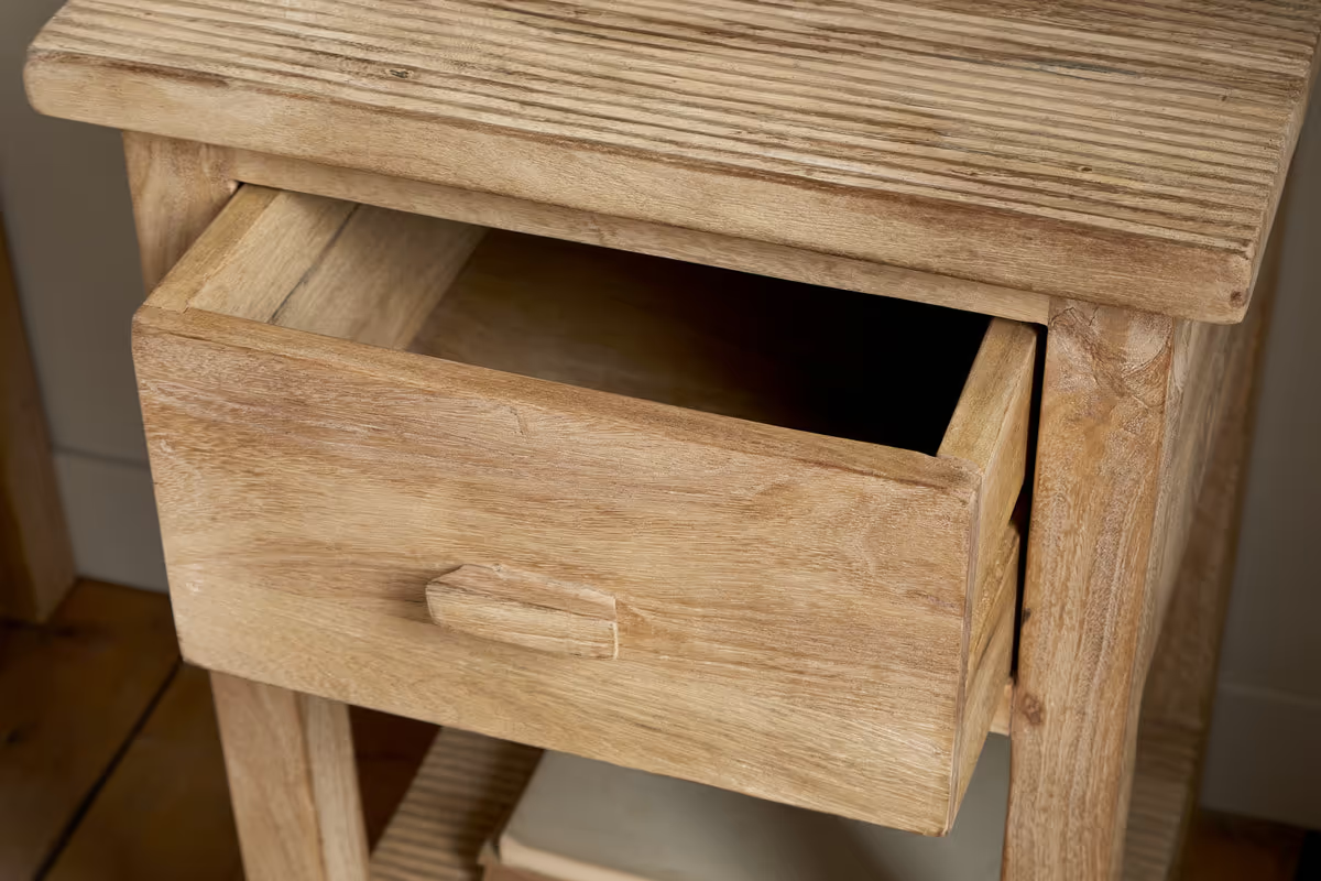 Nkuku - Vivan Grooved Bedside Table - Natural