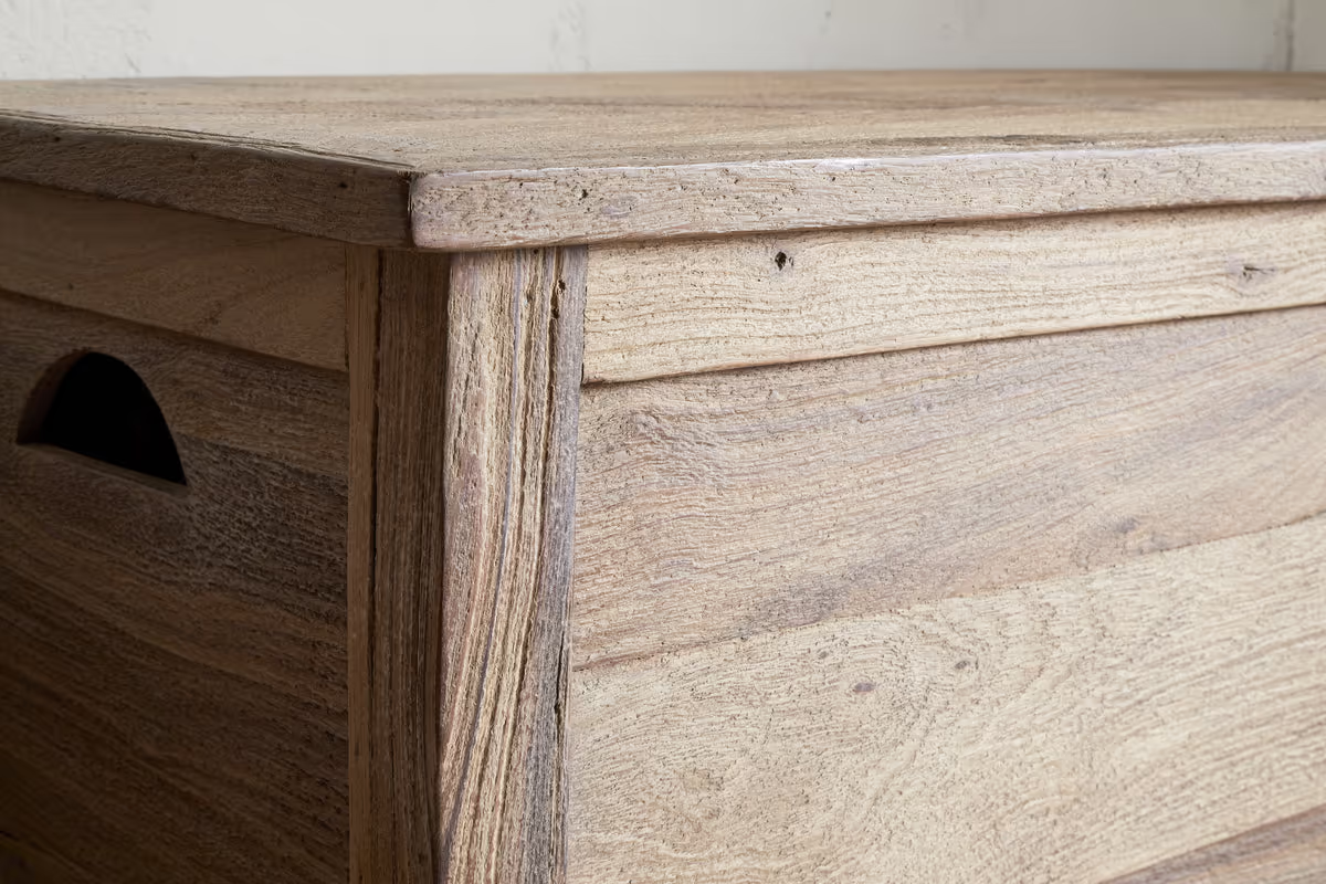 Nkuku - Karadi Reclaimed Wood Storage Bench - Natural