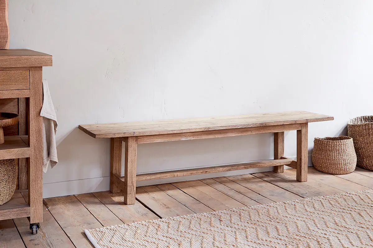 Nkuku - Fioni Reclaimed Wood Bench - Natural - Small