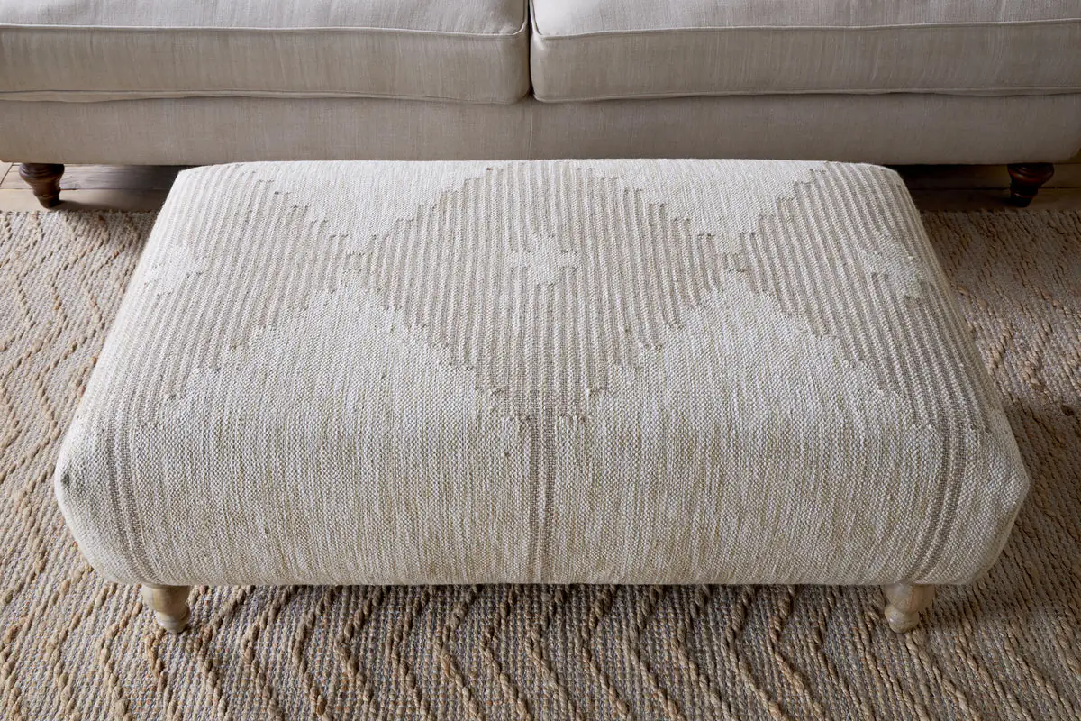 Nkuku - Aranya Upholstered Ottoman - Natural