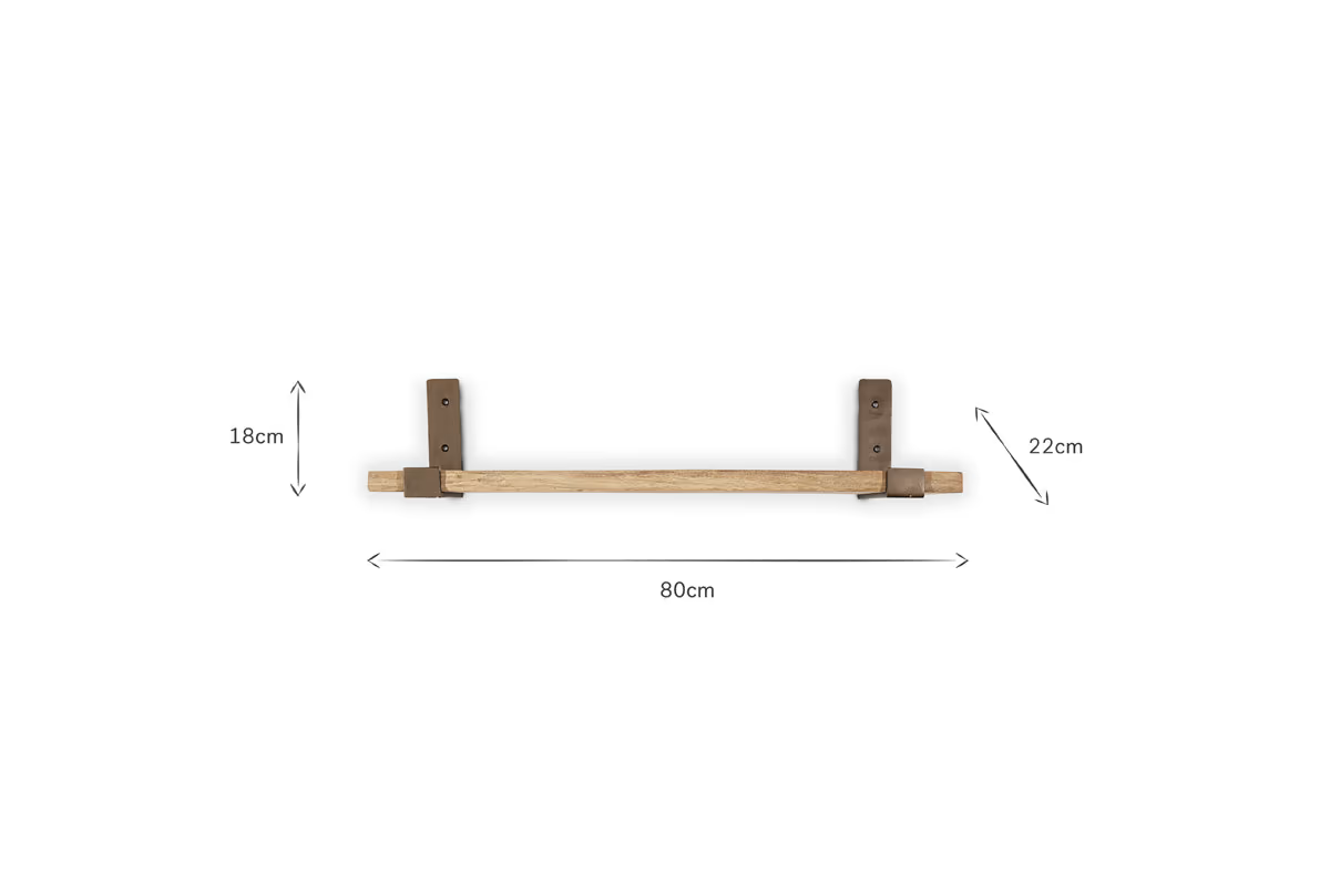Nkuku - Ibo Reclaimed Wood & Iron Shelf - Natural - Small