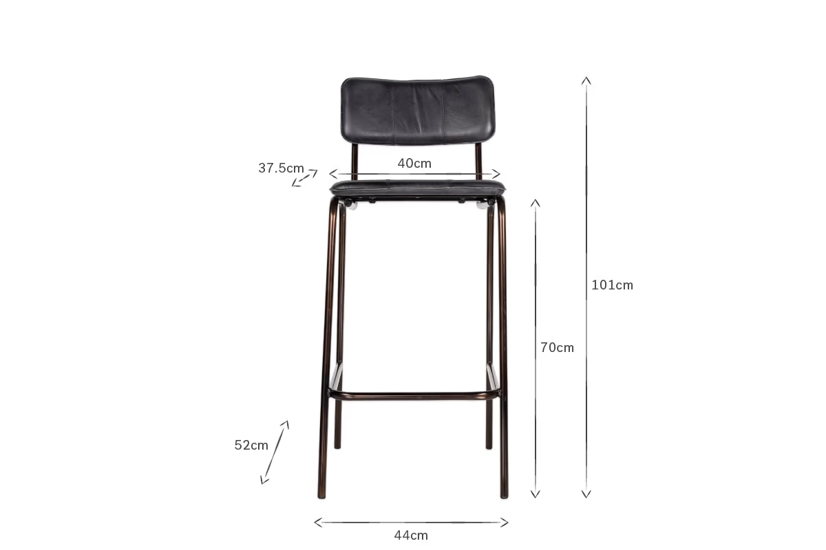 Nkuku - Ukari Counter Chair - Aged Black