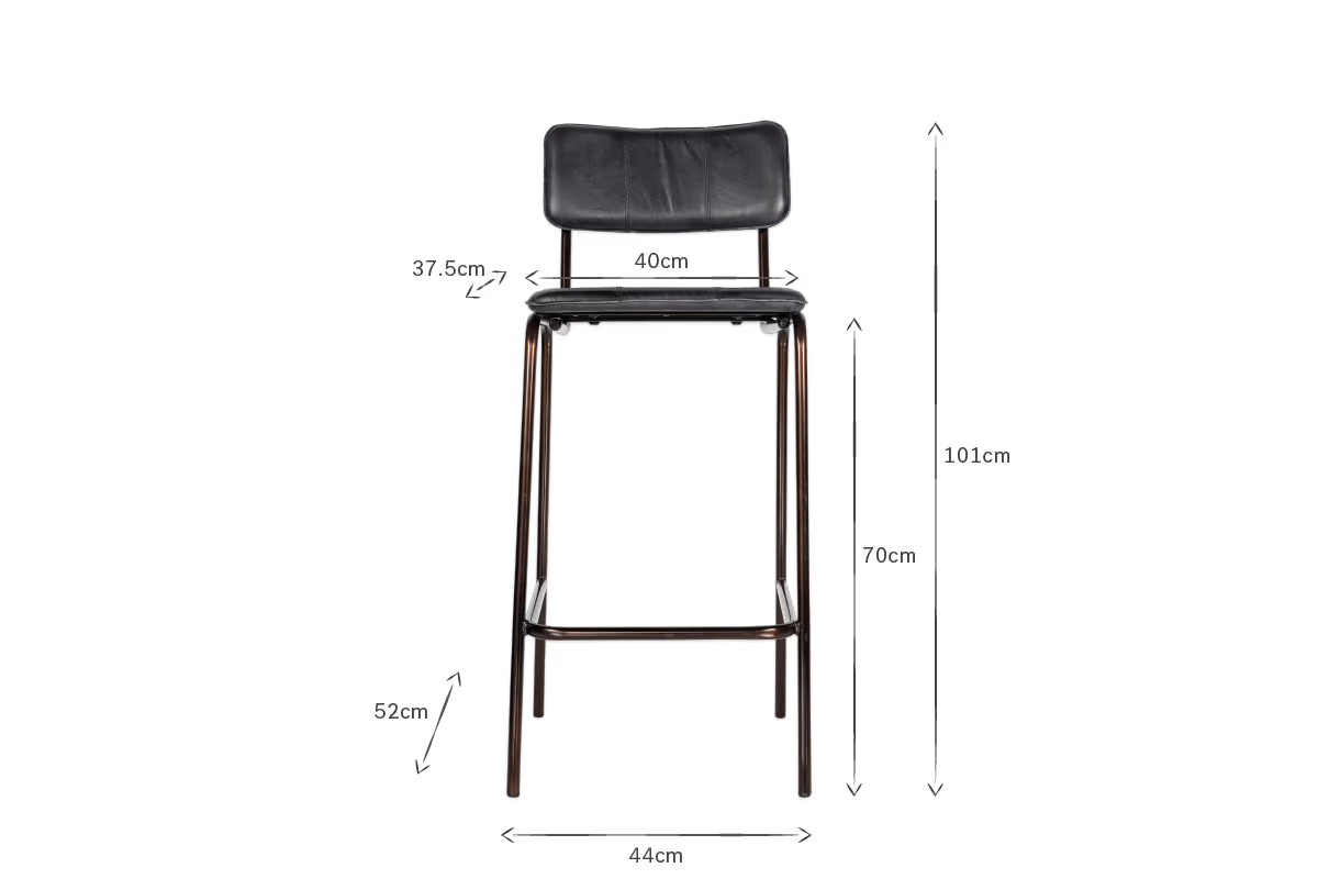 Nkuku - Ukari Counter Chair - Aged Black