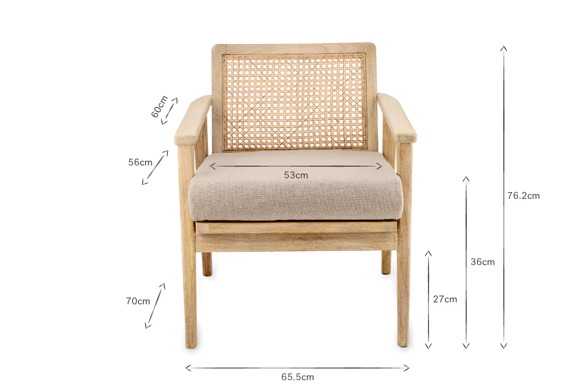 Nkuku - Atri Mango Wood & Cane Occasional Chair