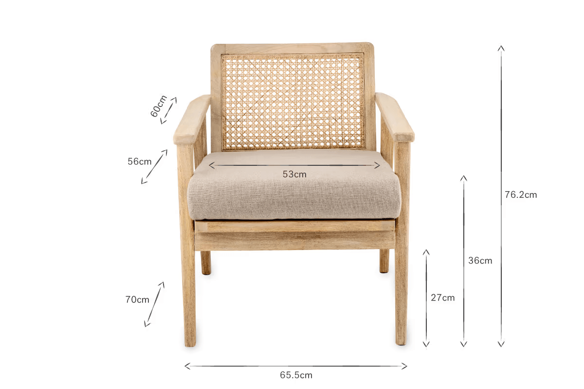 Nkuku - Atri Mango Wood & Cane Occasional Chair
