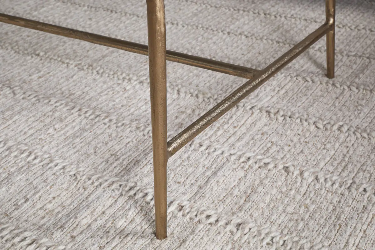 Nkuku - Gilasi Cast Metal & Glass Coffee Table - Antique Brass