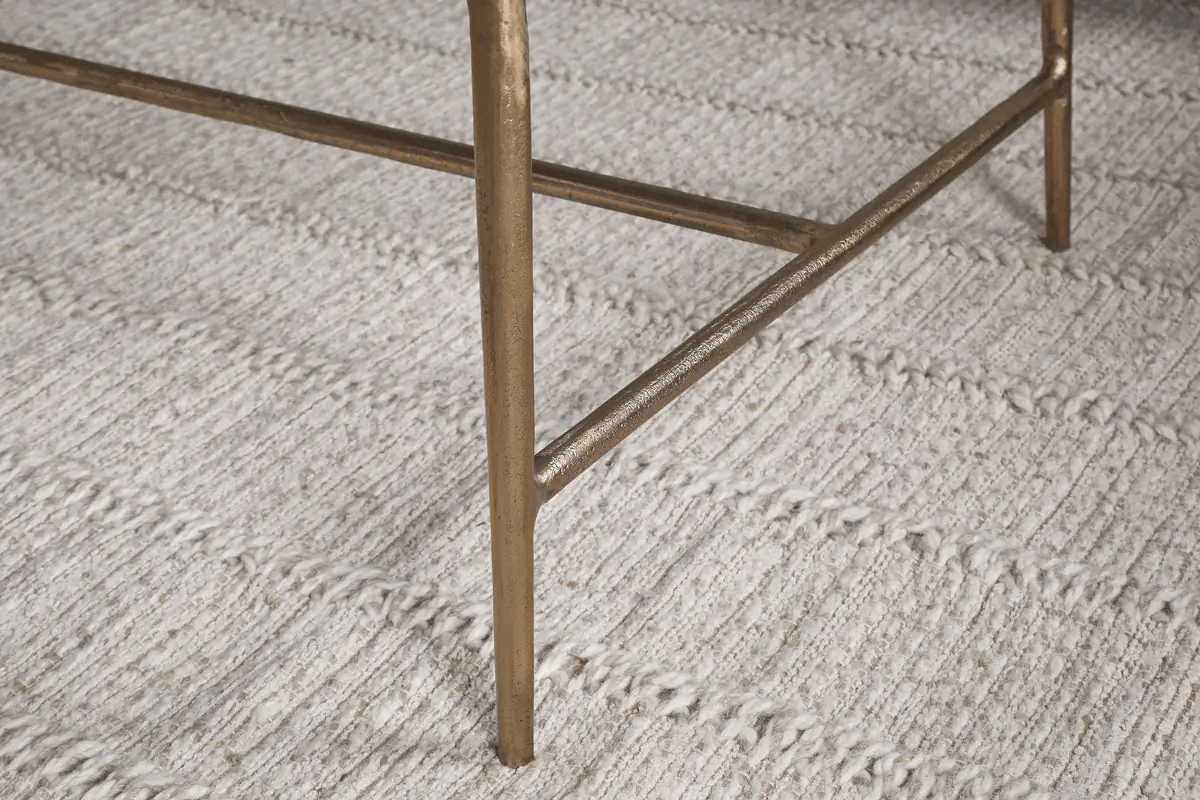 Nkuku - Gilasi Cast Metal & Glass Coffee Table - Antique Brass