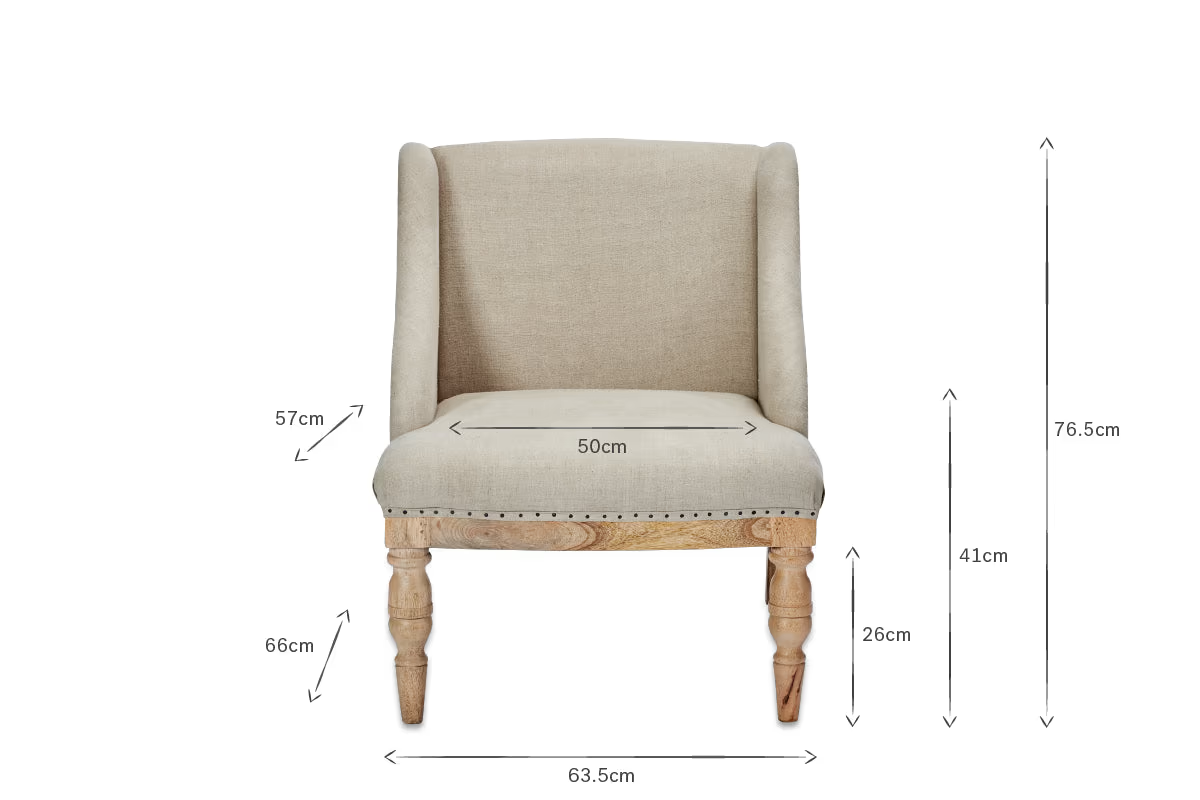 Nkuku - Elbu Deconstructed Linen Armchair - Stone