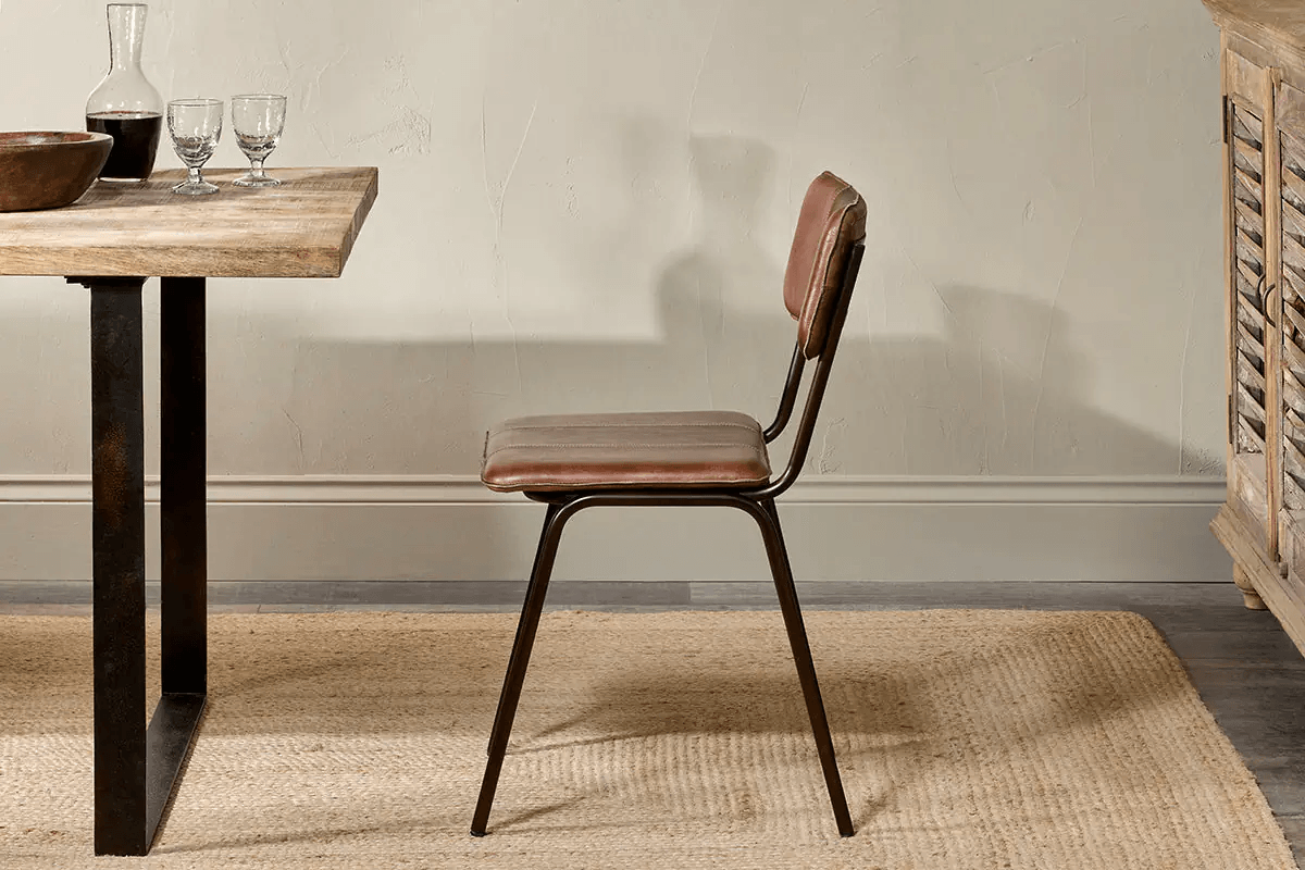 Nkuku - Ukari Leather Dining Chair - Chocolate Brown