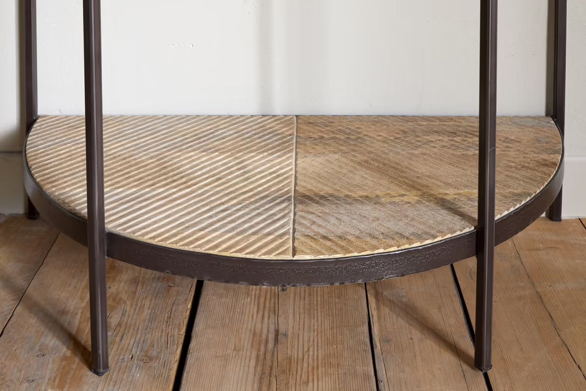Nkuku - Aasha Mango Wood Half Moon Console Table - Natural