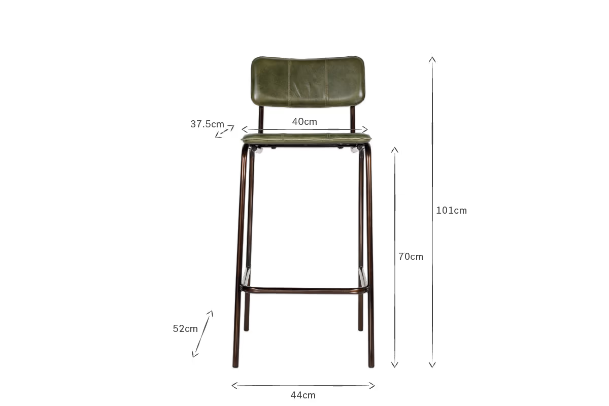 Nkuku - Ukari Counter Chair - Rich Green