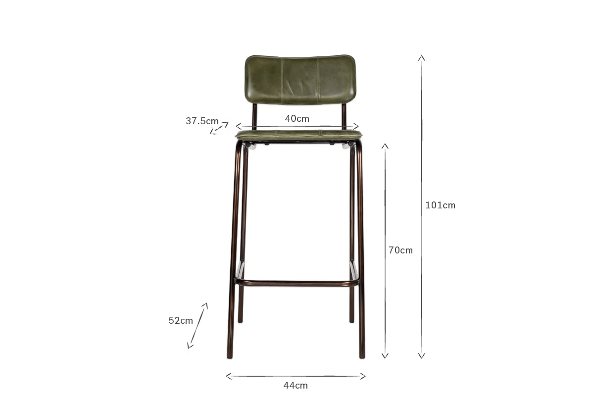 Nkuku - Ukari Counter Chair - Rich Green