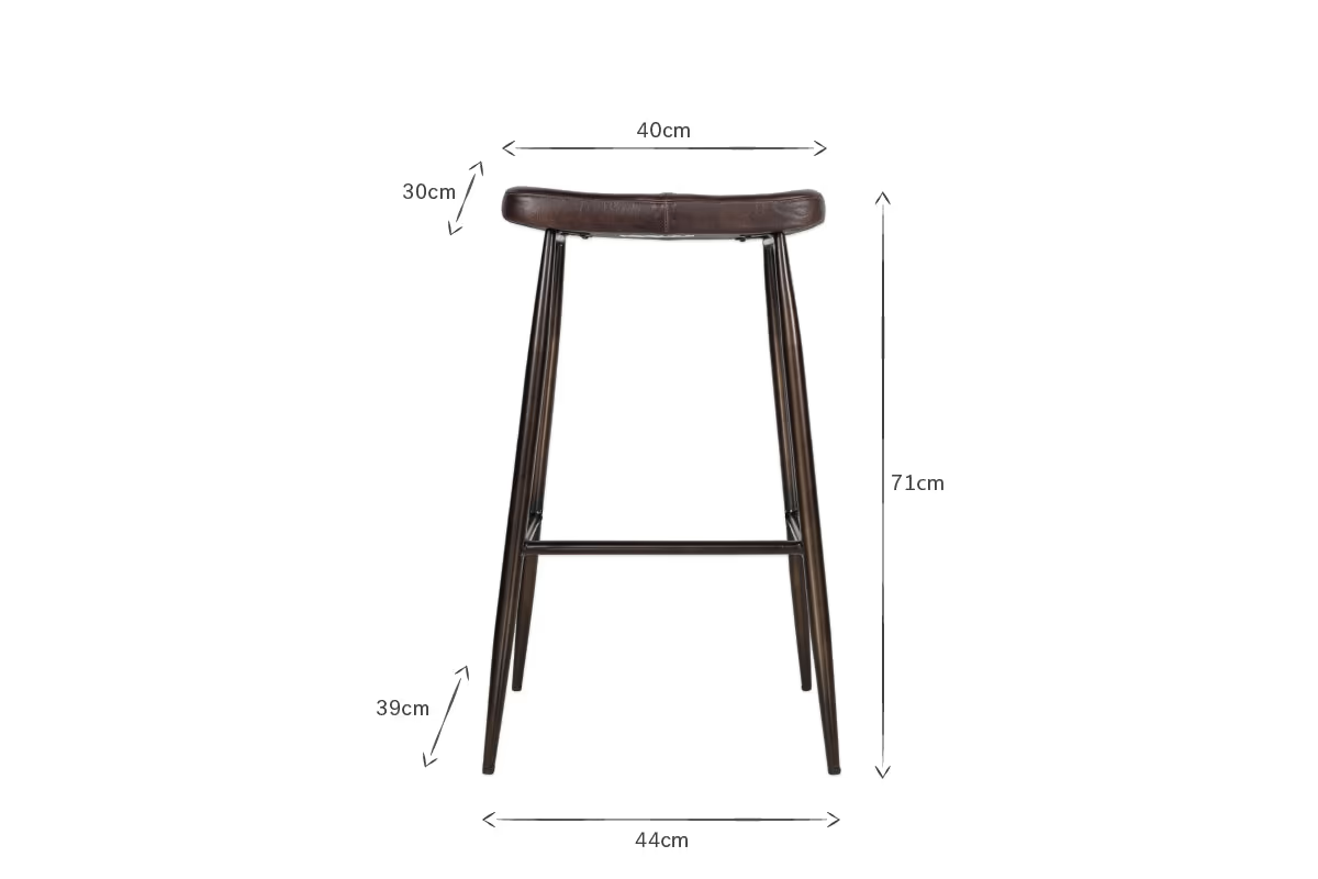 Nkuku - Samaira Leather Counter Stool - Dark Brown