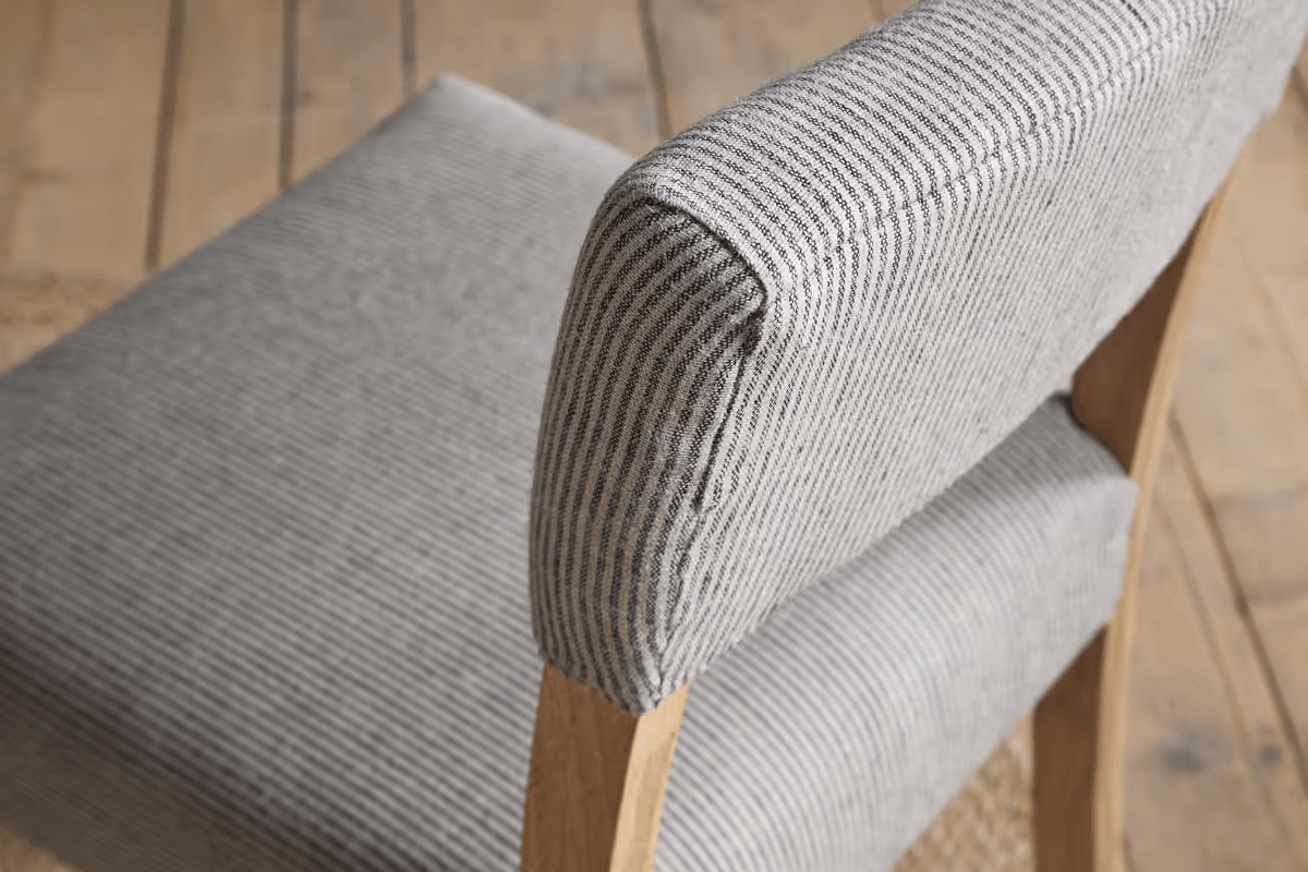 Nkuku - Nadeeka Linen Upholstered Dining Chair - Soft Grey