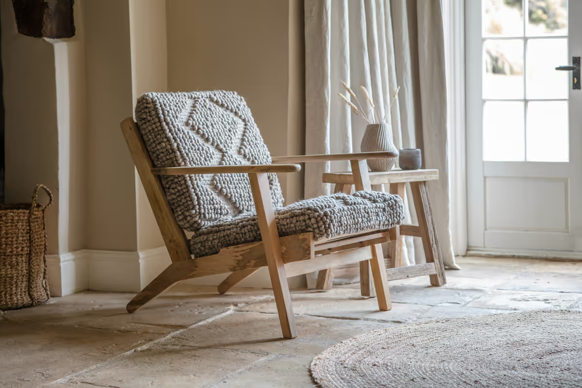 Nkuku - Keya Chunky Weave & Mango Wood Chair - Natural